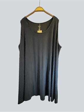 Blue Sky Clothing Co Pinstripe Bamboo Sleeveless Swing Dress Size 3X